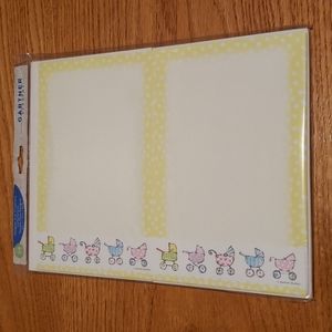 🛍 2/$6 🛍 Yellow with baby carriages w/ envelopes